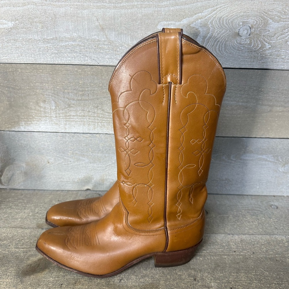Vintage Justin 5526 Women's 7.5 B Cowboy Cognac Brown Western Boots